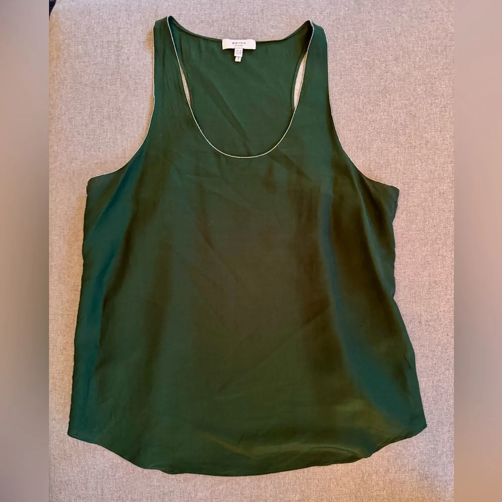 REISS AVAH SILK BLEND RACERBACK TOP - Picture 2 of 7